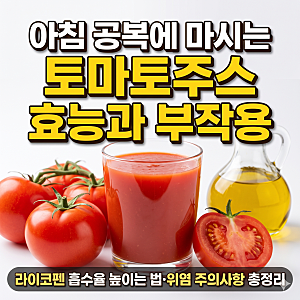 토마토주스 효능과 부작용 아침에 마시면 좋은 이유