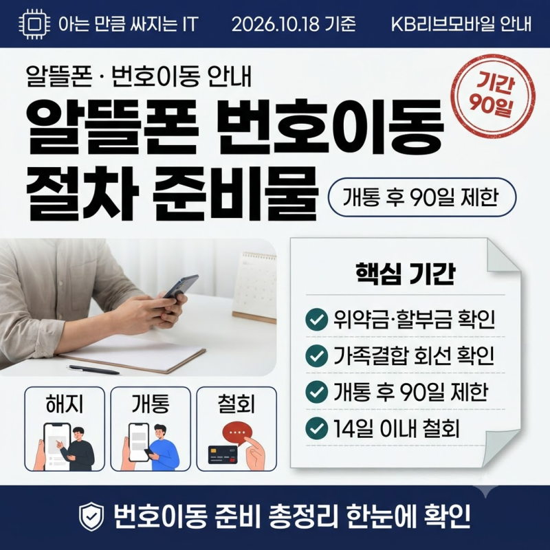 알뜰폰 번호이동 절차 준비물, 개통 후 90일 제한과 14일 철회