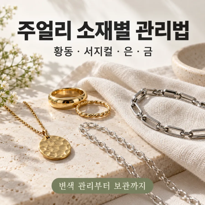 서지컬 주얼리 실버925 그밖에 주얼리 소재 종류와 관리법| 금 황동 변색과 세척방법!