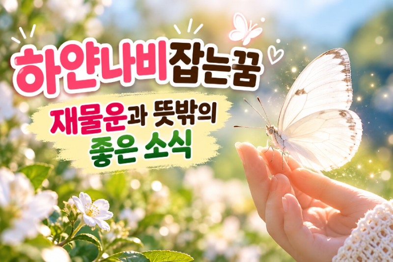 하얀나비잡는꿈 재물운과 뜻밖의 좋은 소식