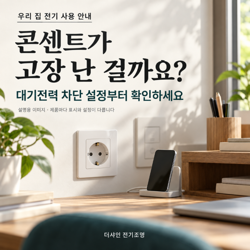 아파트 콘센트에 전기가 안 들어올 때, 대기전력 차단 설정 때문일까요?
