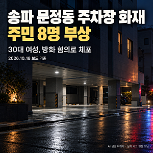 송파구 문정동 빌라 주차장 방화…주민 8명 부상, 30대 여성 체포