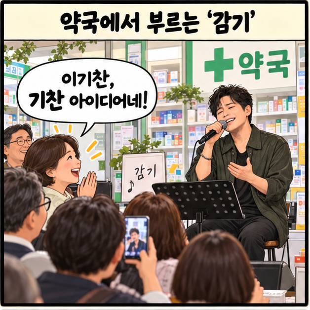 약국에서 ‘감기’ 부르는 이기찬, 기찬 홍보 다음에 생각할 것