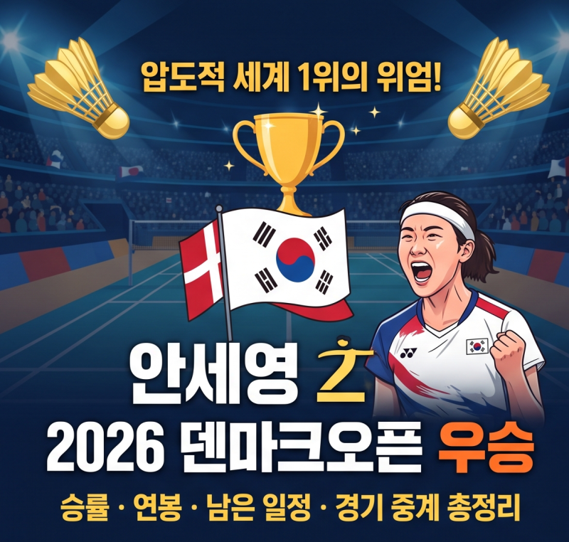 압도적 세계 1위의 위엄! 안세영 2026 덴마크오픈 우승… 승률·연봉·남은 일정 총정리