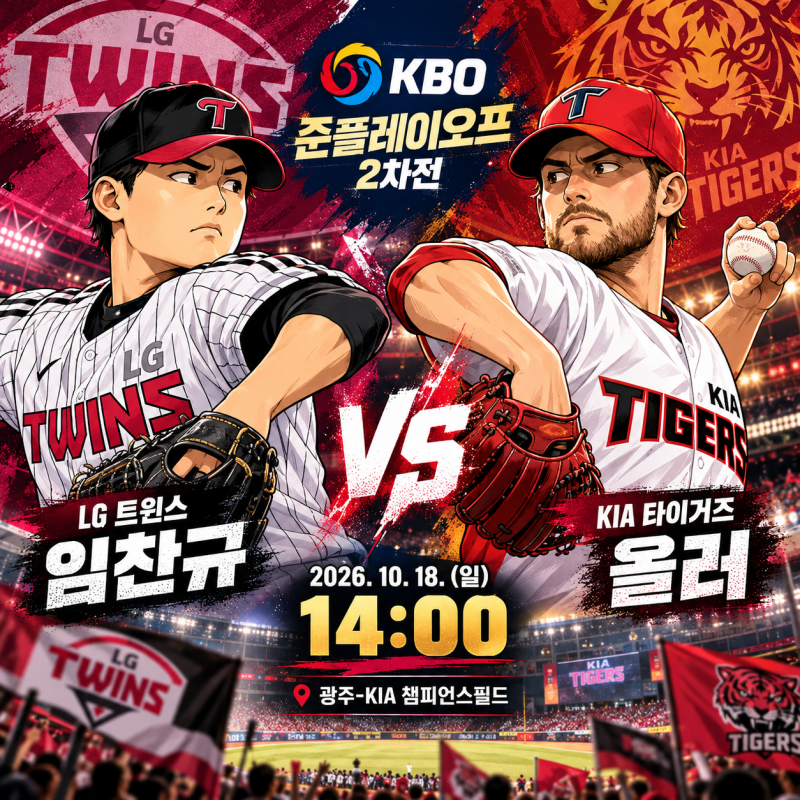 LG 임찬규 vs KIA 올러, 준플레이오프 2차전 프리뷰｜KIA 1승 선점, LG는 반드시 반격해야 한다