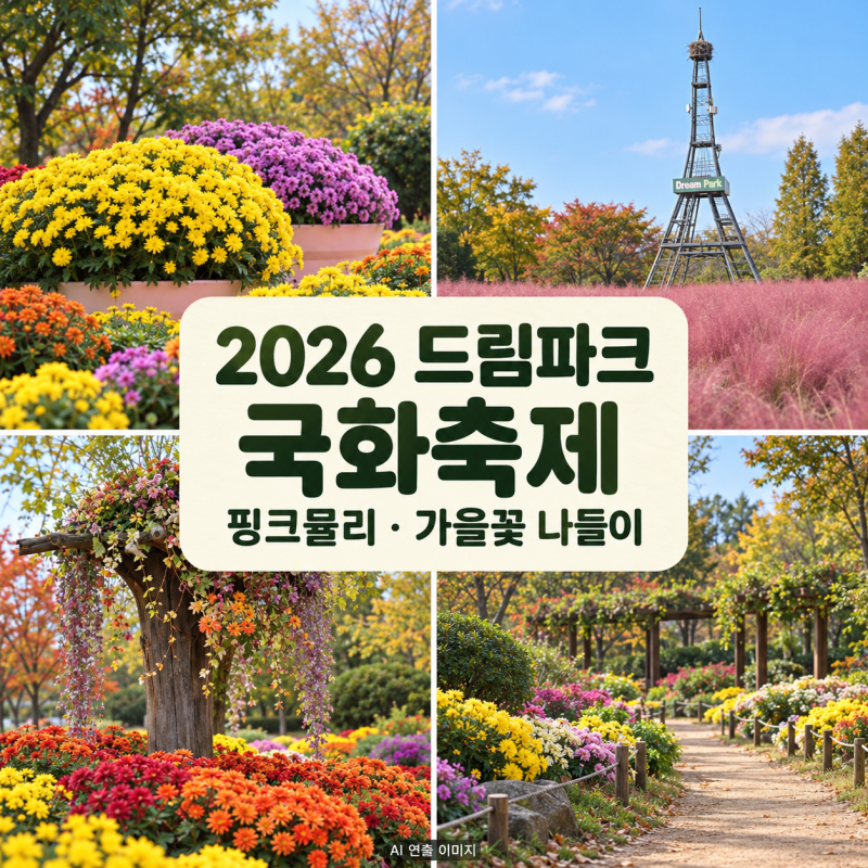 2026 인천 드림파크 국화축제 핑크뮬리 야생화 주차 일정 가수 총정리