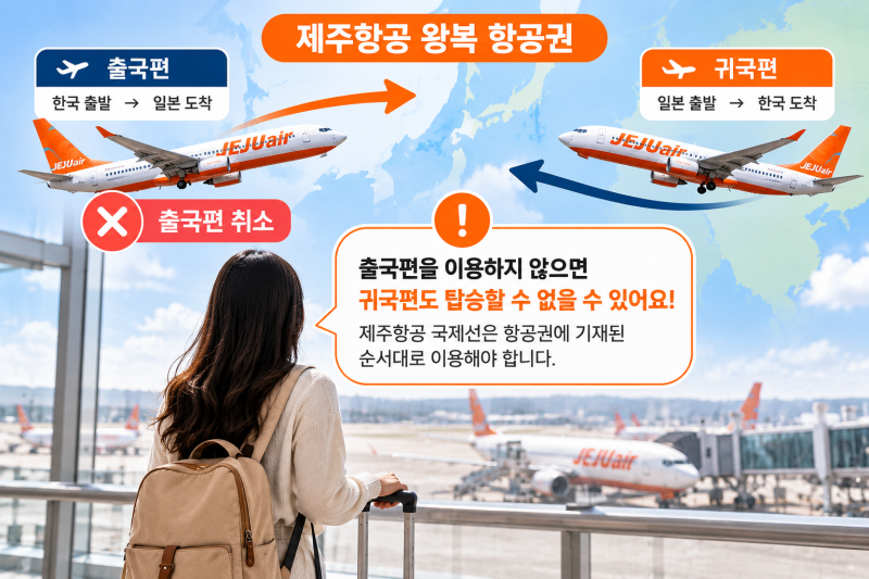 제주항공 특가항공권 환불, 왕복 중 편도만 취소할 수 있을까?