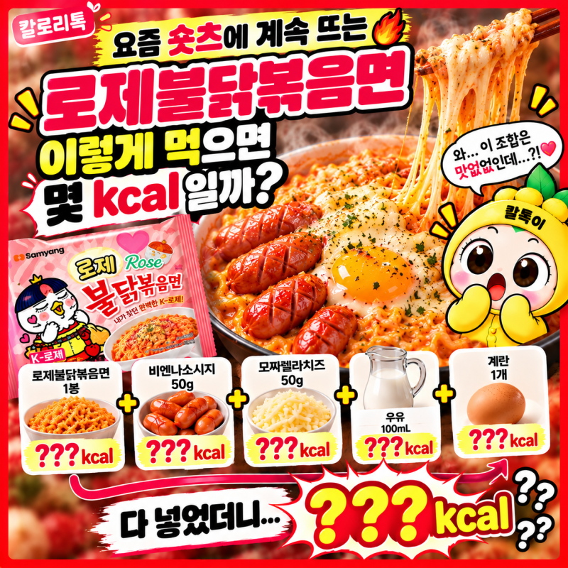 요즘 숏츠에 계속 뜨는 로제불닭 소시지·치즈까지 넣으면 몇 kcal일까?
