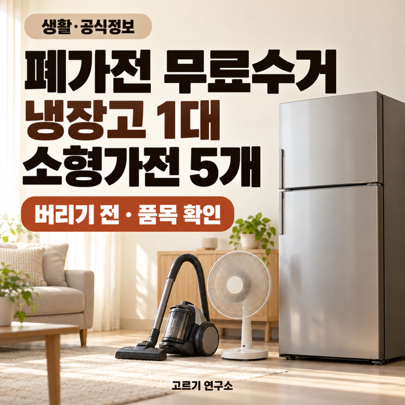 폐가전 무상수거,냉장고 1대·소형가전 5개면 될까?