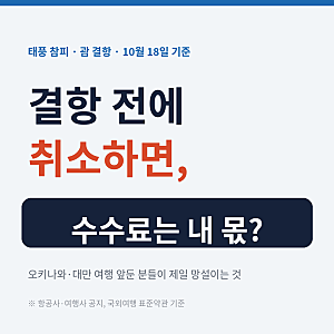 13년 만의 '30호 태풍' 참피, 결항 확정 전에 취소하면 수수료는 누가 낼까요?