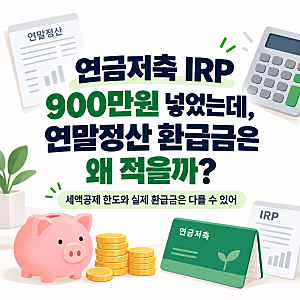 연금저축 IRP 900만원 넣었는데, 연말정산 환급금은 왜 적을까?