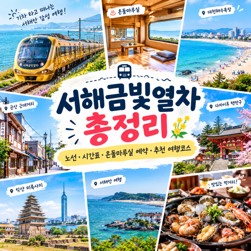 서해금빛열차 총정리 노선·시간표·온돌마루실 예약·추천 여행코스