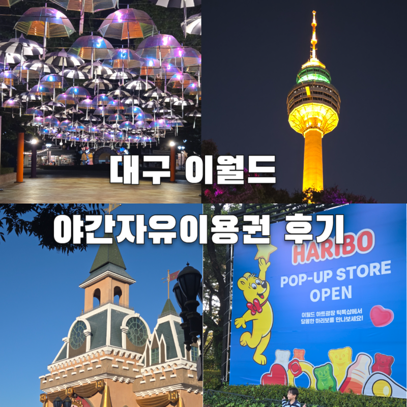 대구 이월드 야간자유이용권 이용후기, 대구 아이와 가볼만한곳, 놀이기구부터 우산 조명까....