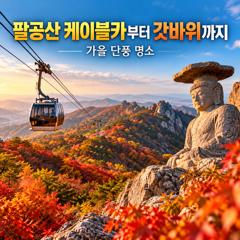 단풍 케이블카와 소원 바위로 유명한 대구 팔공산 국립공원 갓바위