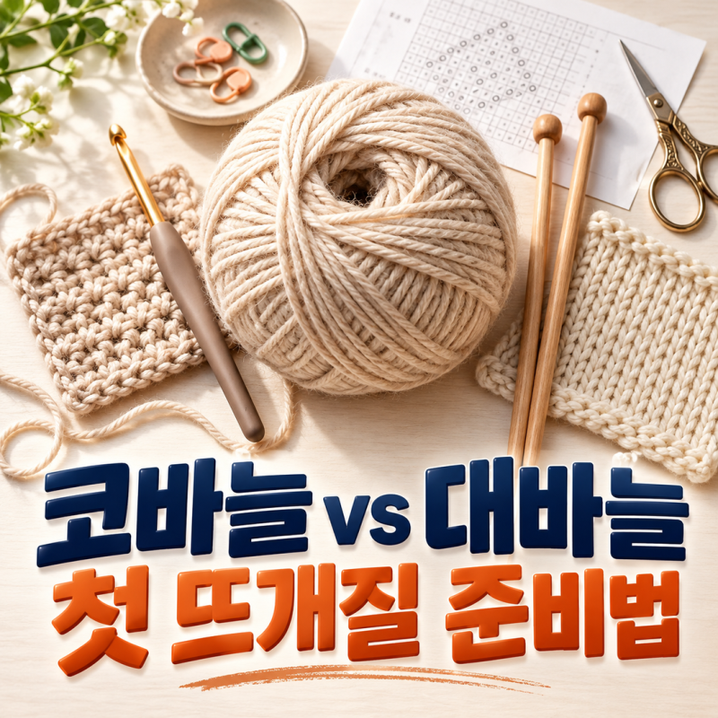 코바늘 vs 대바늘, 첫 뜨개질에 필요한 실·바늘·도안 고르는 법