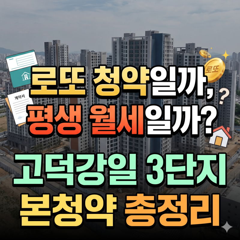 "로또 청약일까, 평생 월세일까?" 고덕강일 3단지 본청약 공고문 총정리