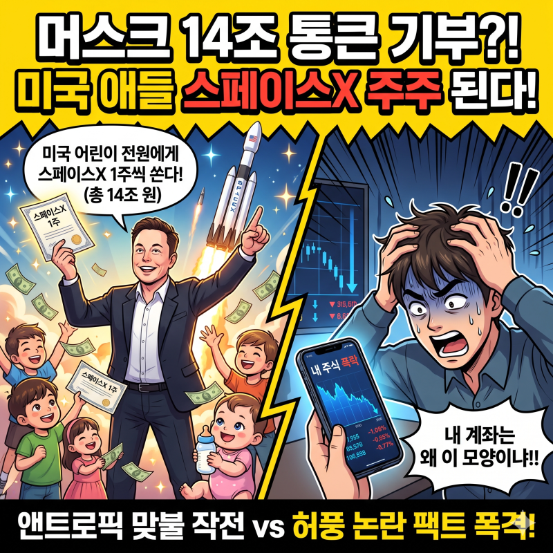 "미국 애들은 태어나자마자 스페이스X 주주라는데 내 계좌는 왜 이 모양이냐!!" 조만장자 머....