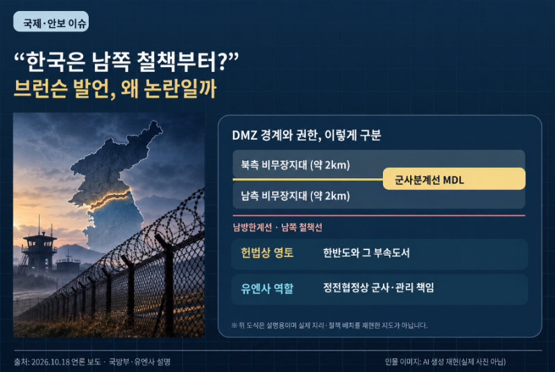 “한국은 남쪽 철책부터?” 브런슨 발언 논란…대한민국 영토주권, 어디까지인가