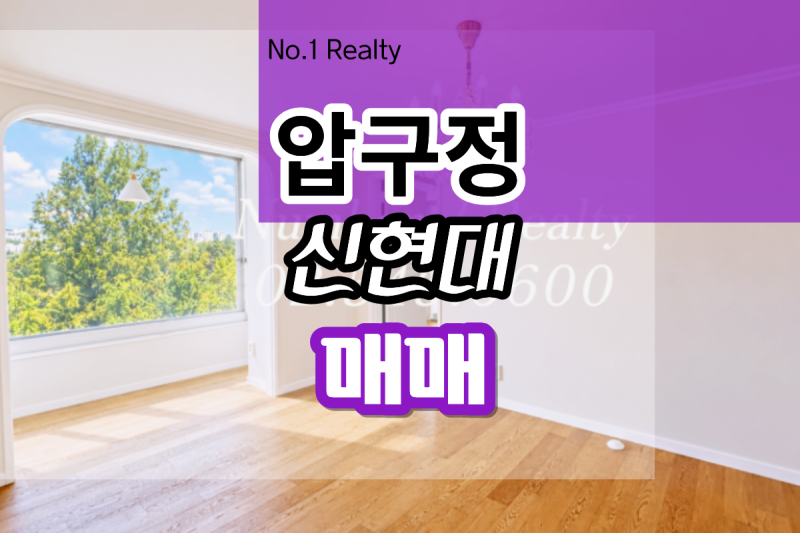 압구정 신현대아파트 매매 조합원 승계 내년 관리처분인가 예상