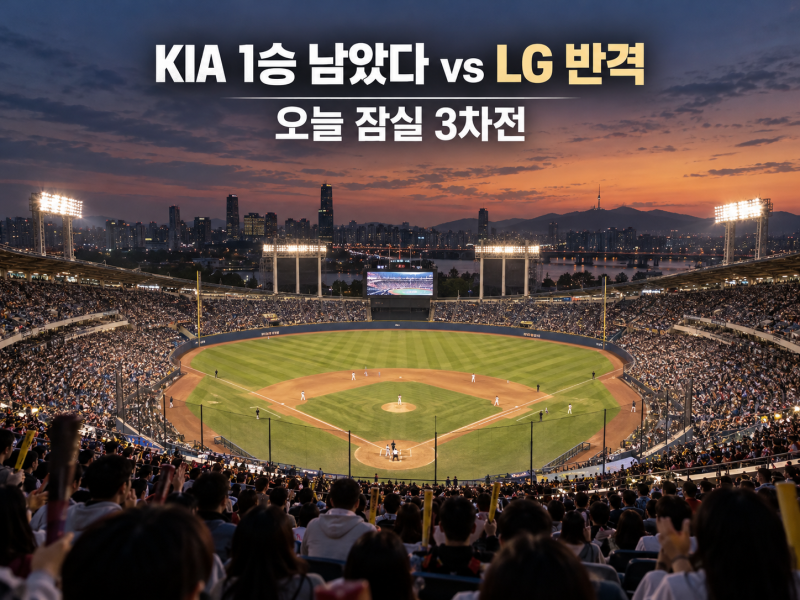 KIA 1승 남았다 vs LG 리버스 스윕? 오늘 잠실 준PO 3차전, 77.8%의 함정