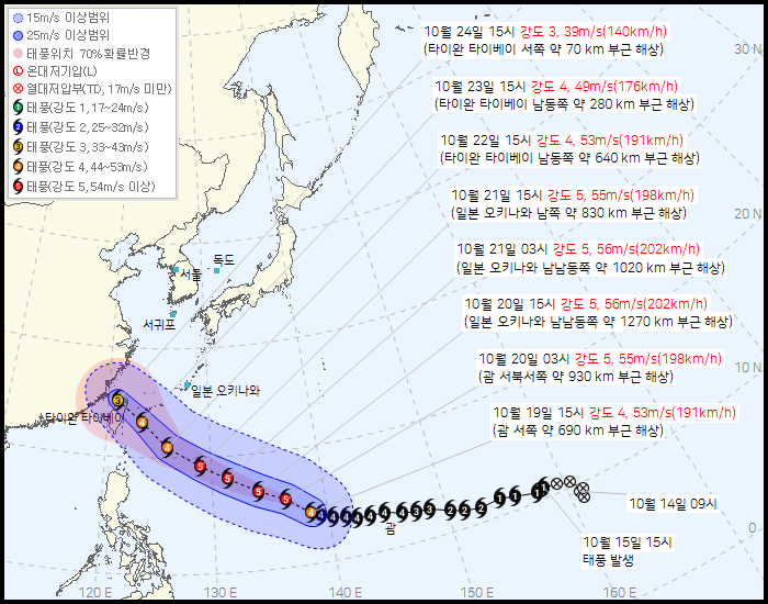 초강력 태풍 <b>참피</b> 한반도 오나? 예상 경로·위치·이번 주 날씨 총정....