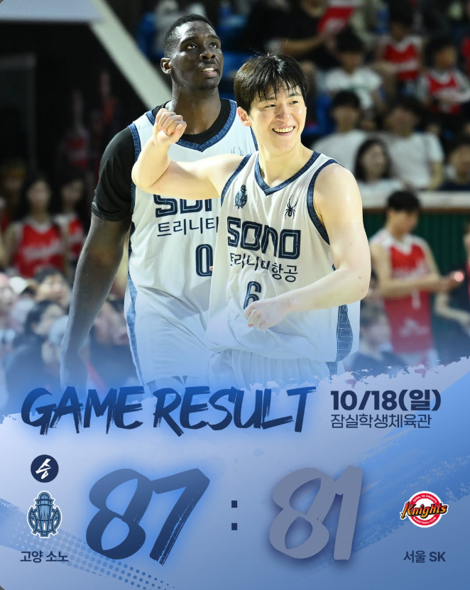 어제 KBL 현대모비스, 소노, 정관장 승_서울 SK 시즌 첫 승리는 다음에...