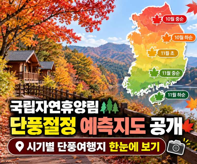 국립자연휴양림 단풍절정 예측지도 공개, 시기별 단풍여행지 한눈에 보기
