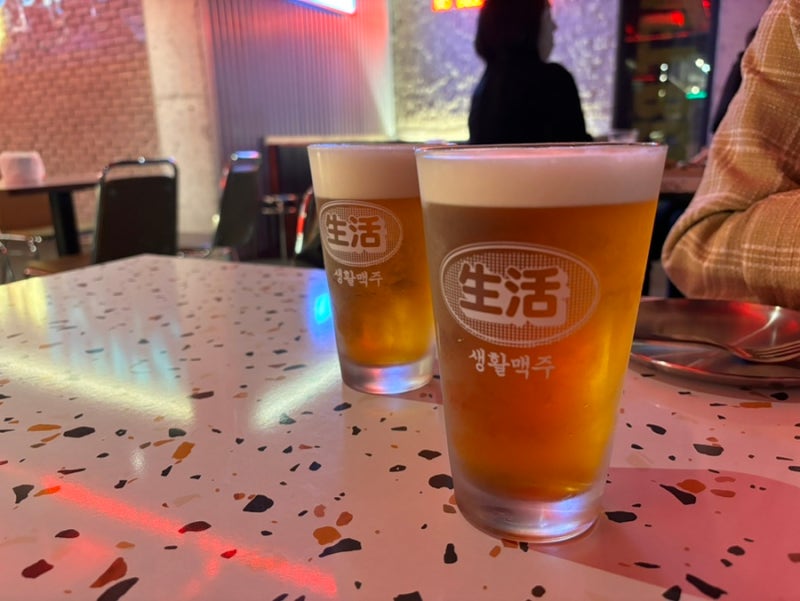 생활맥주 목포평화광장점, 모듬 크리스피새우와 목포 맥주