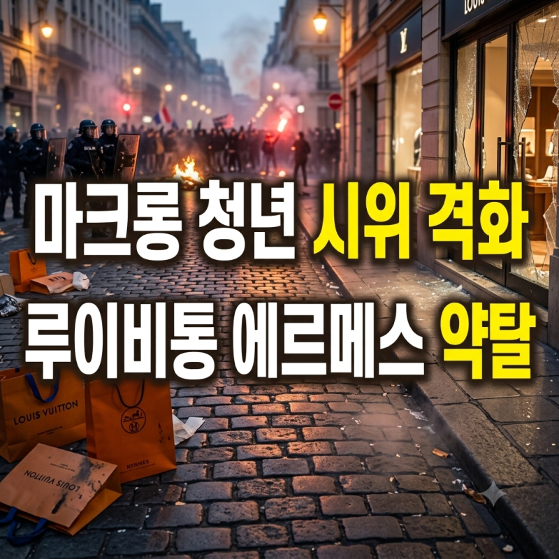 루이비통·에르메스까지 표적됐다...마크롱 청년 시위 격화 이유는?