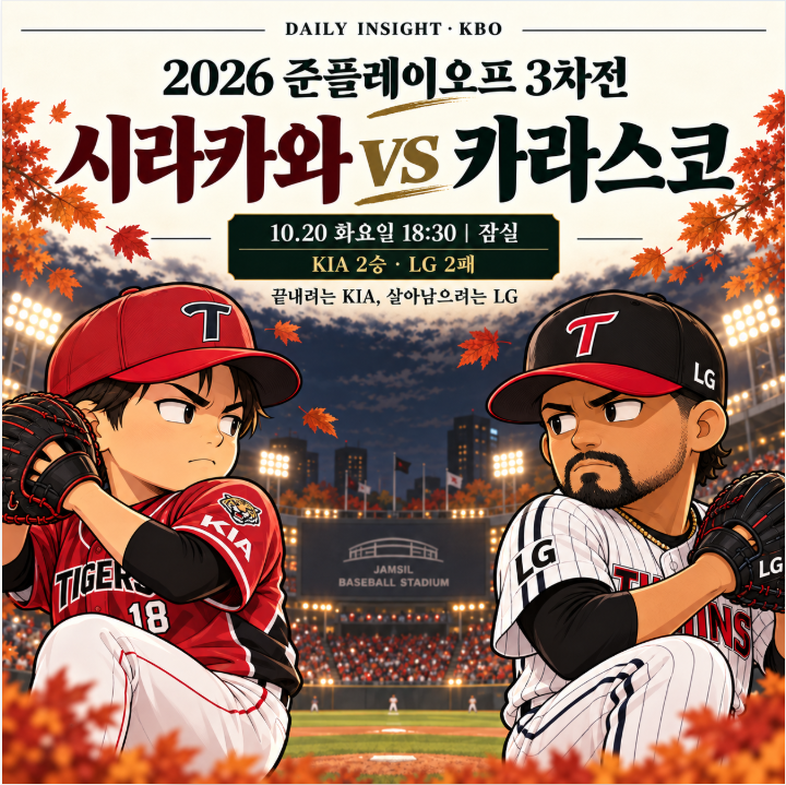 10월 19일 준플레이오프 3차전 프리뷰｜선발! 시라카와 vs 카라스코, KIA는 왜 강하고 LG는 왜 침....
