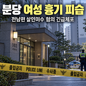 분당서 출근하던 60대 여성 흉기 피습 스마트워치 지급받았던 피해자 전남편 긴급체포
