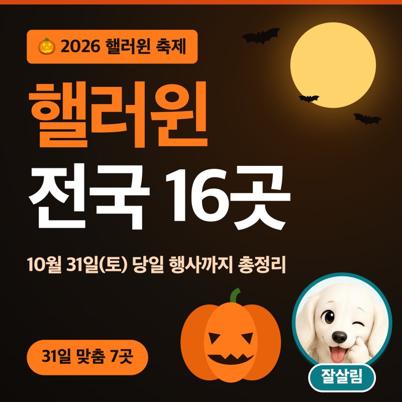 2026 할로윈 축제 전국 16곳, 31일 당일 행사는?