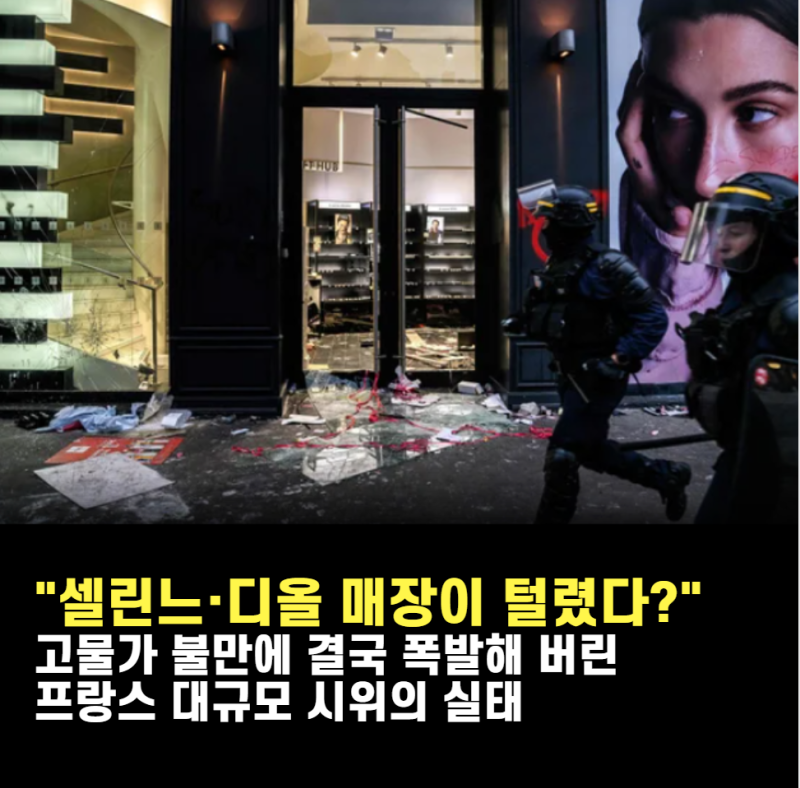 "셀린느·디올 매장이 털렸다?" 고물가 불만에 결국 폭발해 버린 프랑스 대규모 시위의 실태