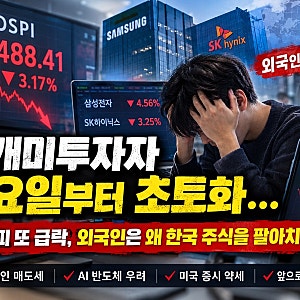 개미투자자 월요일부터 초토화… 코스피 또 급락, 외국인은 왜 한국 주식을 팔아치우나?