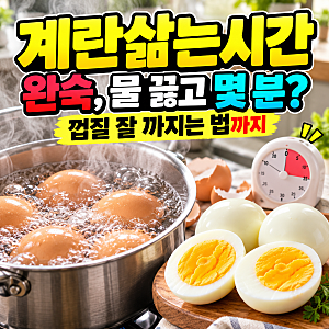 계란삶는시간 완숙, 물 끓고 몇 분? 껍질 잘 까지는 법까지