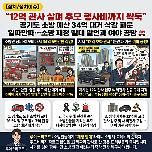 [정치/정치이슈] "12억 관사 살며 추모 행사비까지 싹둑" 경기도 소방 예산 34억 대거 삭감 파....
