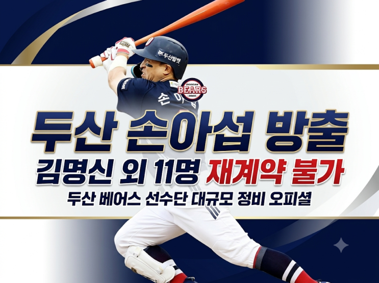 <b>두산 손아섭 방출</b> 충격! 통산 2,655안타 레전드 결국 팀 떠난다 (+<b>방출</b>....