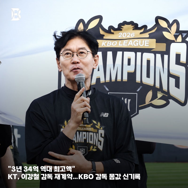 "3년 34억 역대 최고액" KT 이강철 감독 재계약…KBO 감독 몸값 신기록