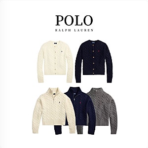 [polo] 폴로 랄프로렌 꽈배기 니트 하프집업&가디건