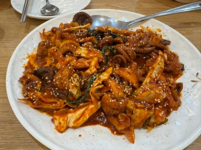 명태어장갑오정어 자양점 | 샐러드바가 있는 매콤 불맛 가득한 구의동 쭈꾸미 맛집 쭈꾸미정식 솔직후기