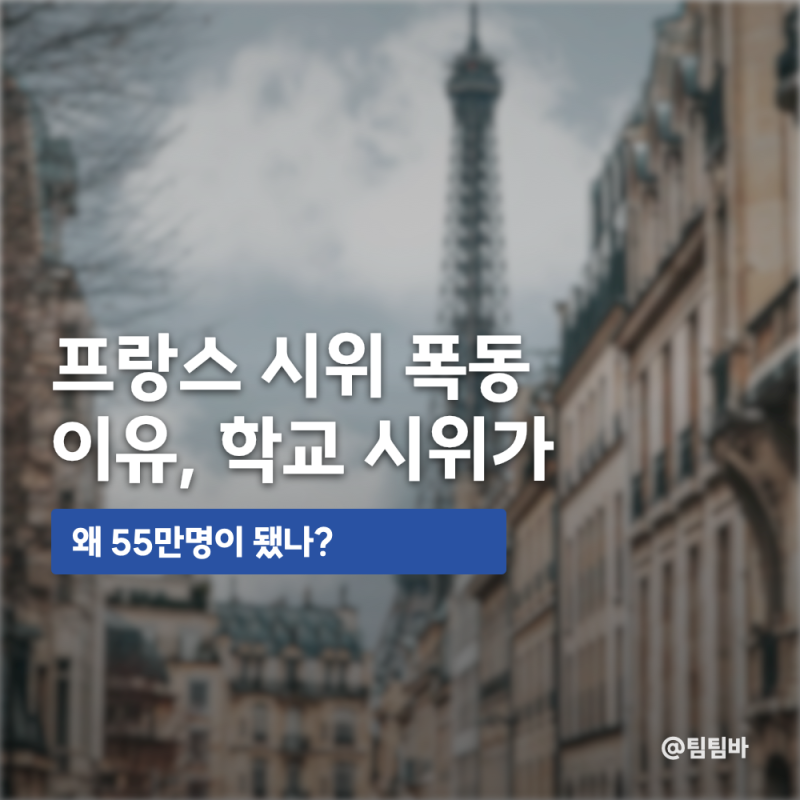 프랑스 시위 폭동 이유, "학교 시위가 왜 55만명이 됐나?"