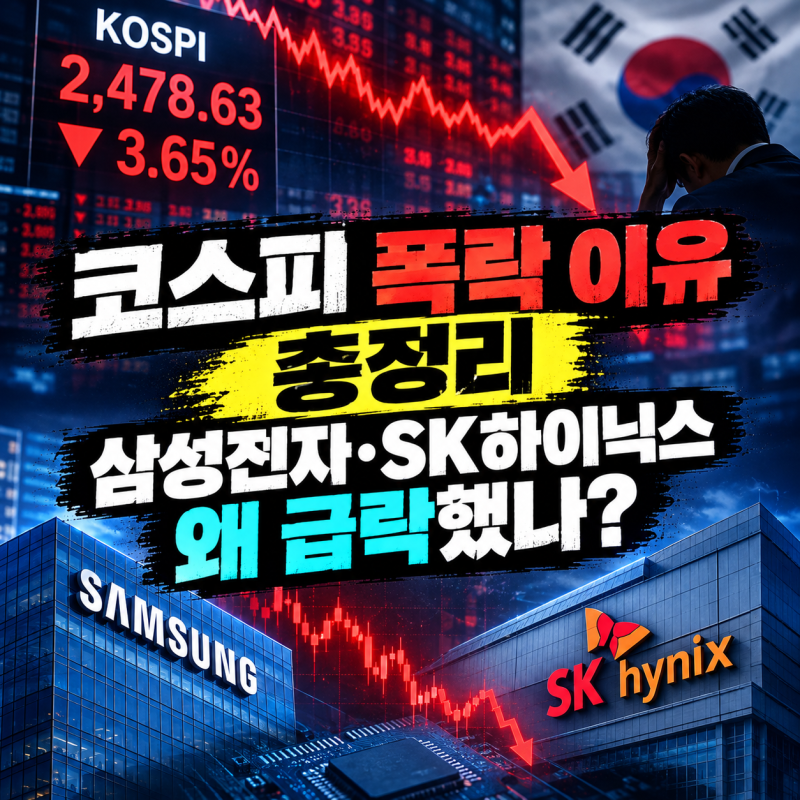 국내 증시 폭락, 왜 떨어졌나? 코스피 급락 원인과 삼성전자·SK하이닉스 전망