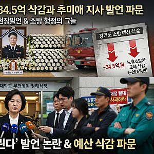 [이슈] 경기도 소방 예산 34.5억 삭감과 추미애 지사 발언 파문… 순직 소방관 빈소서 드러난 ....