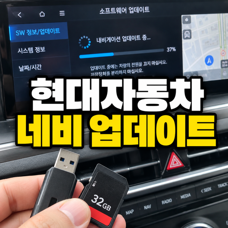 현대자동차 네비 업데이트 설치방법 USB SD카드 오류 비용 시간
