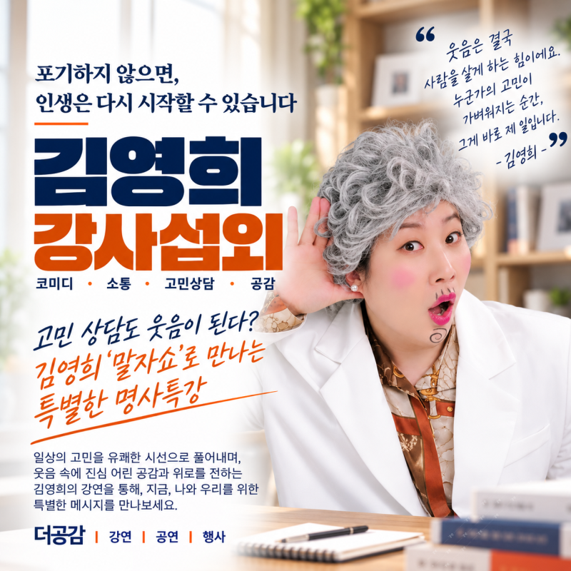 고민 상담도 웃음이 된다? 김영희 '말자쇼'로 만나는 특별한 명사특강