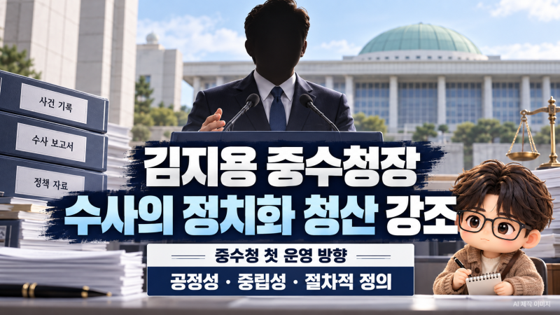 김지용 중수청장 “수사의 정치화 청산” 강조…중수청 첫 운영 방향과 과제는?