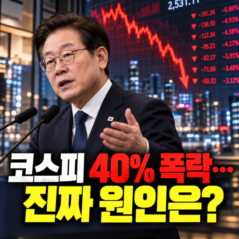 "한국 증시 매우 저평가"… 고점 대비 40% 폭락한 코스피, 대통령이 지목한 진짜 원인은?