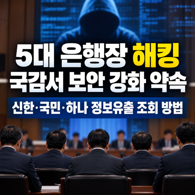 5대 은행장 해킹 국감서 보안 강화 약속 | 우리 집 통장은 지금 뭘 확인해야 할까