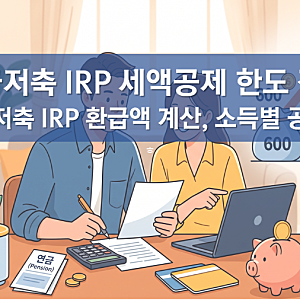 연금저축 IRP 세액공제, 공제한도 600만원, 900만원 차이, 환급액 계산기, 연말정산 퇴직연금 합....