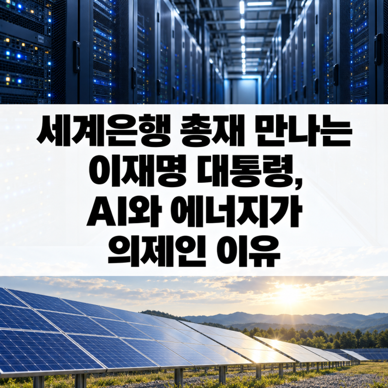 세계은행 총재 만나는 이재명 대통령, AI와 에너지가 의제인 이유